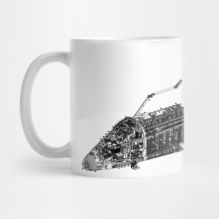 Buran Exploded Blueprint Black Mug